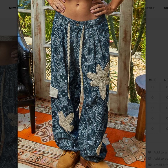 POL “ Green Bay ” POL Cargo Twill Jean Jogger Pants with Crochet Detail 47 - Picture 1 of 8